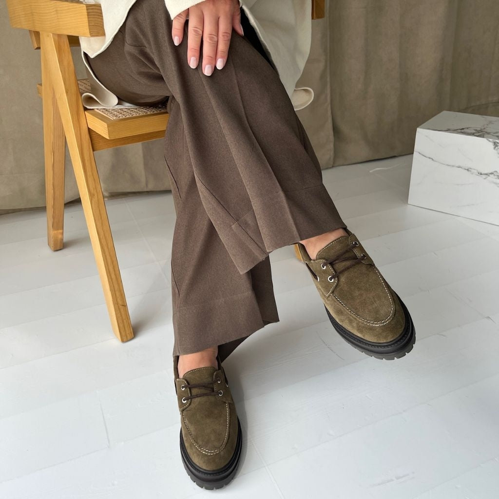 COPENHAGEN SHOES THE PASSION SHOE SUEDE Boat Shoe 0581 KHAKI