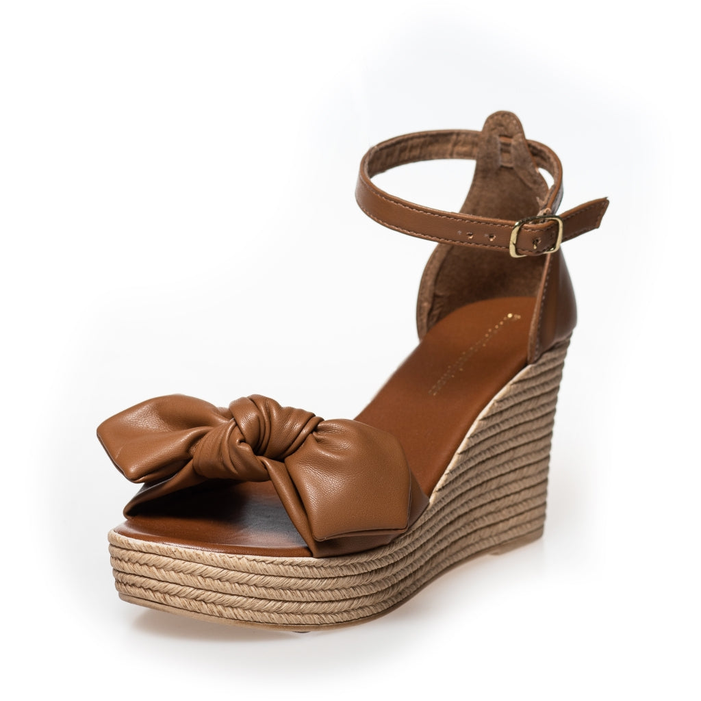 COPENHAGEN SHOES GENE Sandaler med kilehæl 0241 COGNAC