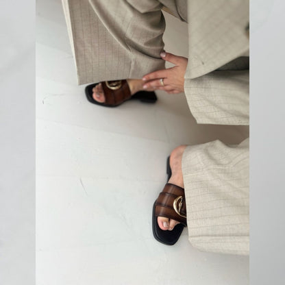 COPENHAGEN SHOES KISS Slippers 0012 BROWN