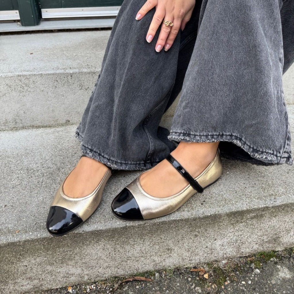 COPENHAGEN SHOES LOVE FOR A REASON GOLD Ballerina 0051 GOLD