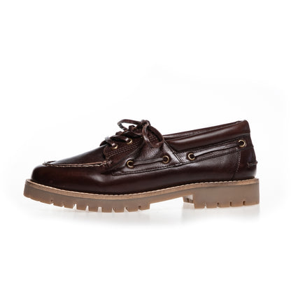 COPENHAGEN SHOES THE WALK LEATHER Boat Shoe 0018 DK BROWN