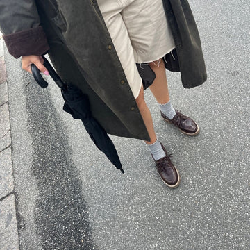 COPENHAGEN SHOES THE WALK LEATHER Boat Shoe 0018 DK BROWN