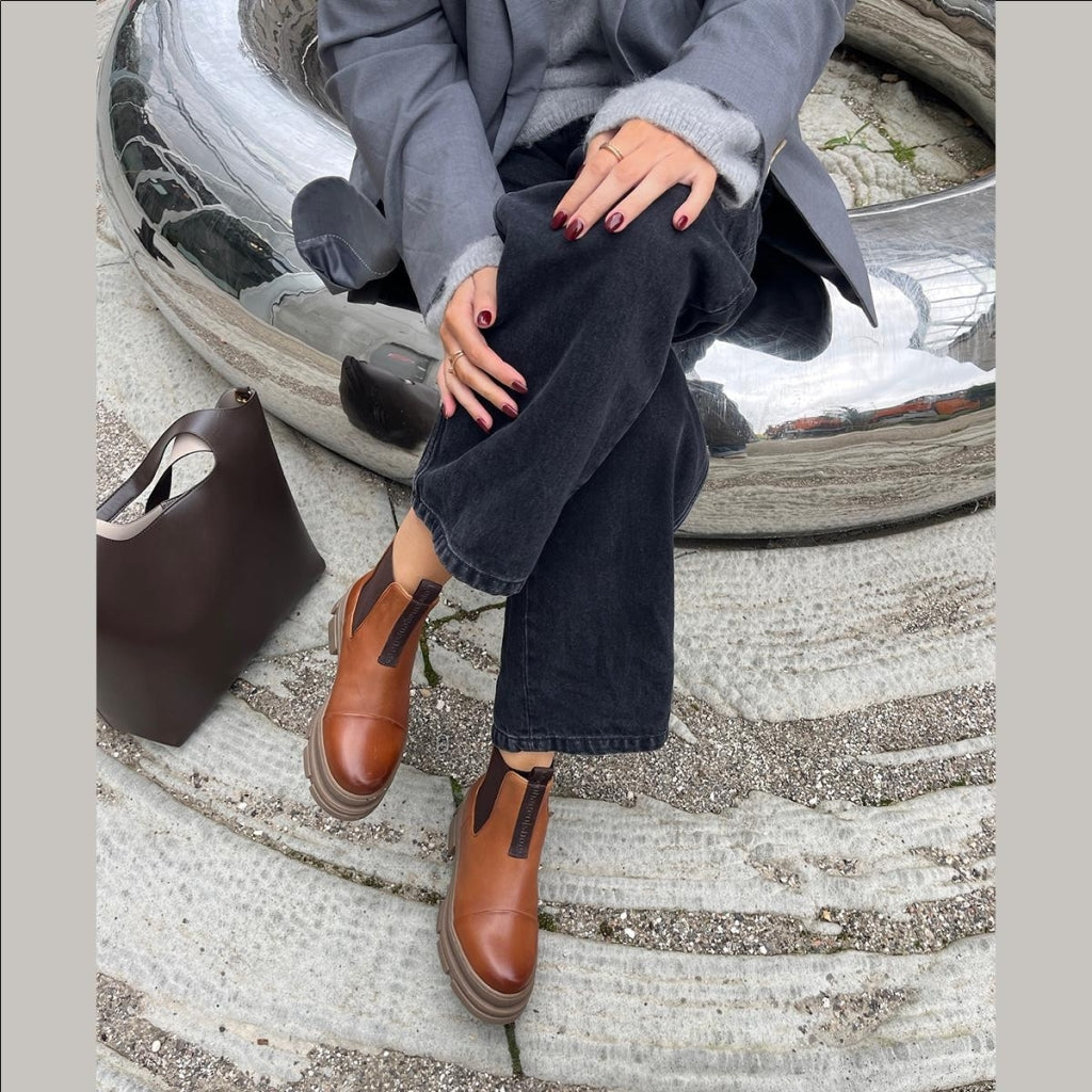 COPENHAGEN SHOES YOU AND ME LOW Støvler 0241 COGNAC